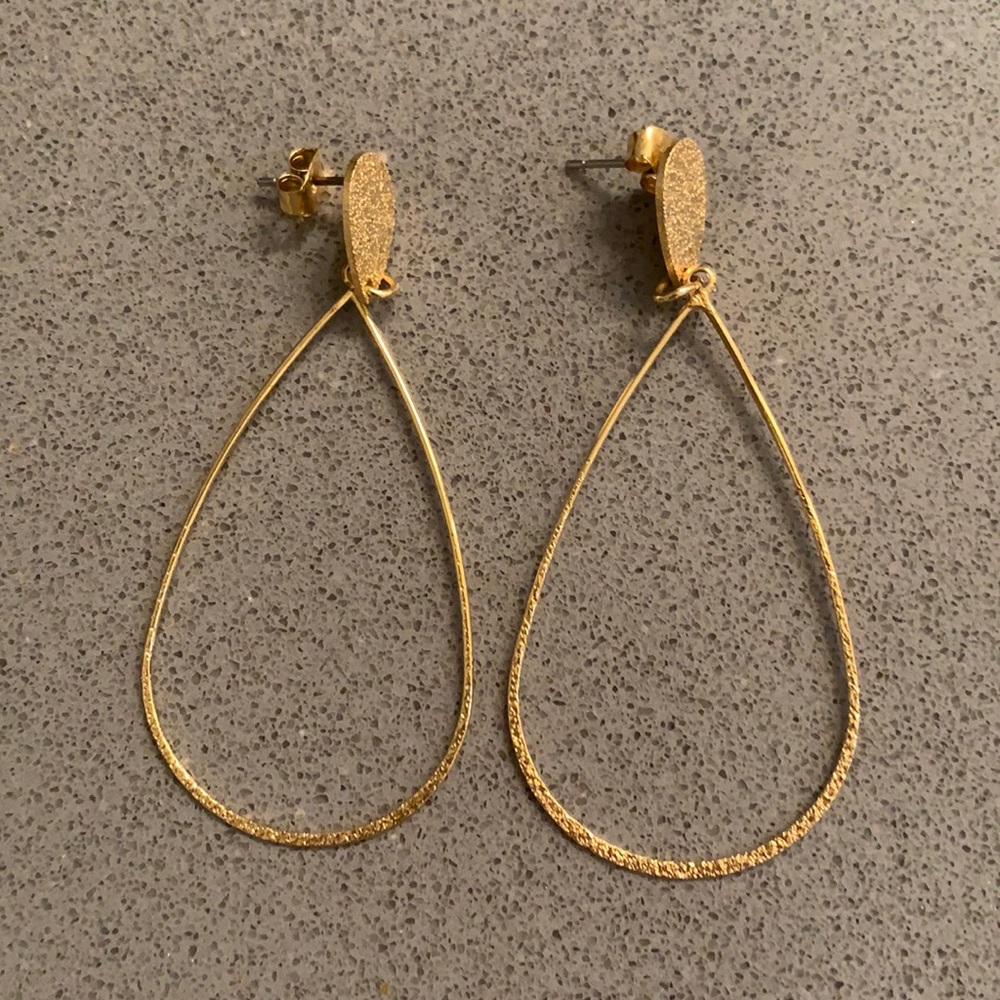 Gold tone teardrop earrings
